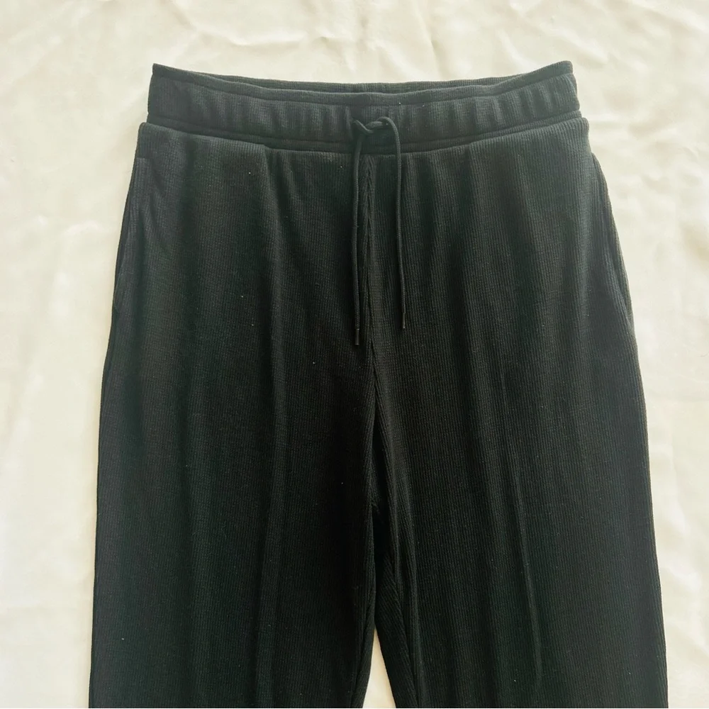 NWOT Victoria’s Secret PINK Medium Black Waffleknit Sleep Pants Pockets Pajamas